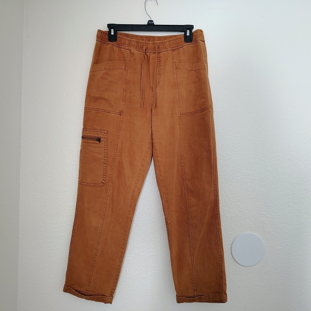 Nicole Miller Women's Ginger Capri Cargo Pants Sz 8 Waistband Lyocell/Cotton